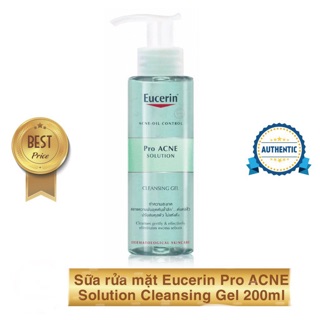 [CHÍNH HÃNG] Sữa Rửa Mặt Eucerin Cho Da Dầu Mụn Eucerin Pro ACNE Solution Cleansing Gel 200ml - Gel Rửa Mặt Eucerin