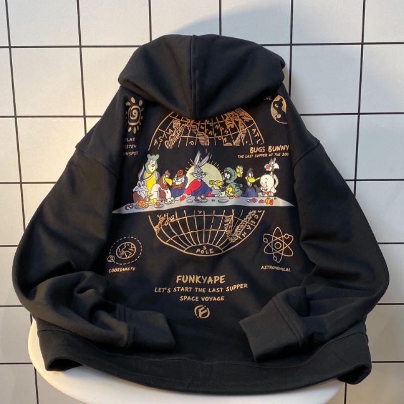 Áo Khoác Hoodie Form Rộng Phối Zip Unisex FUNKY Vải Nỉ Bông Dày Dặn Caunisex | BigBuy360 - bigbuy360.vn