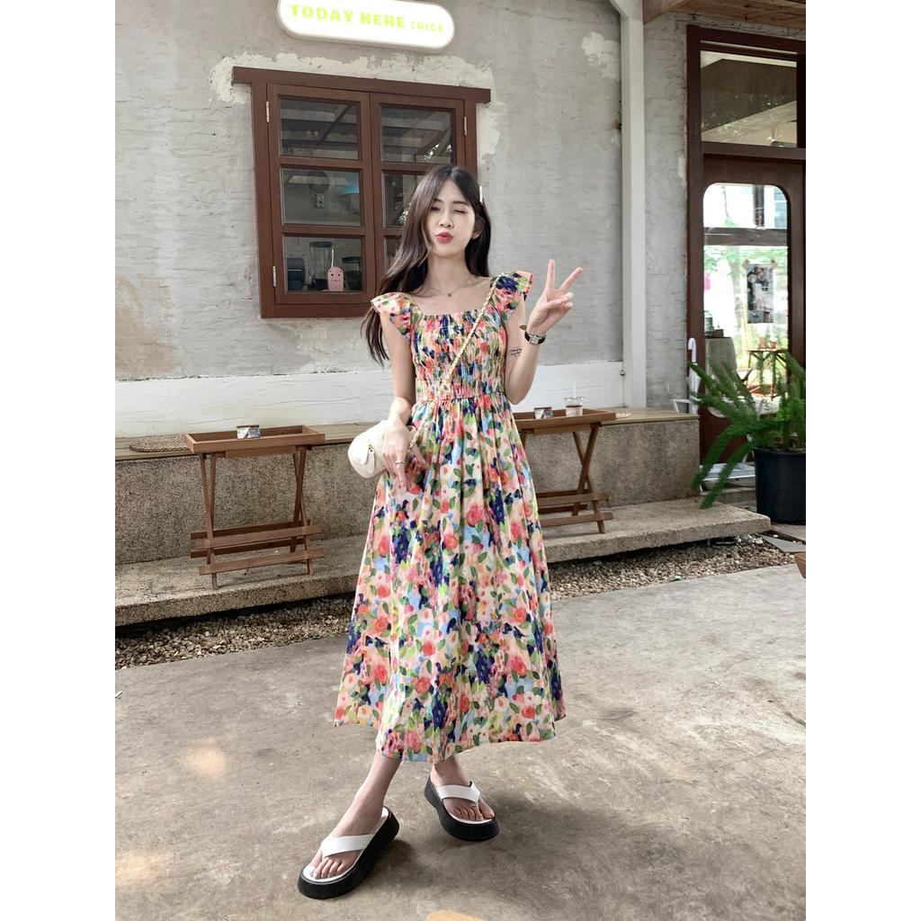 Đầm Hoa Hở Vai Cổ Phẳng Thời Trang Quý Phái 63678