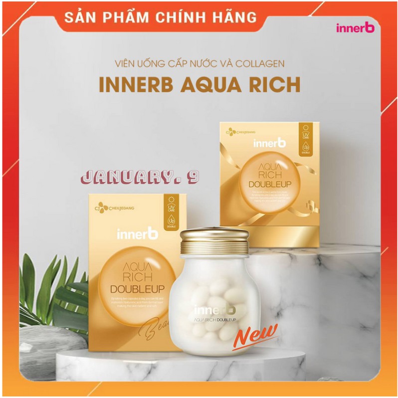 [Chính Hãng] Bản Nâng Cấp - Viên Uống Cấp Nước Và Collagen InnerB Aqua Rich Double Up 70 viên