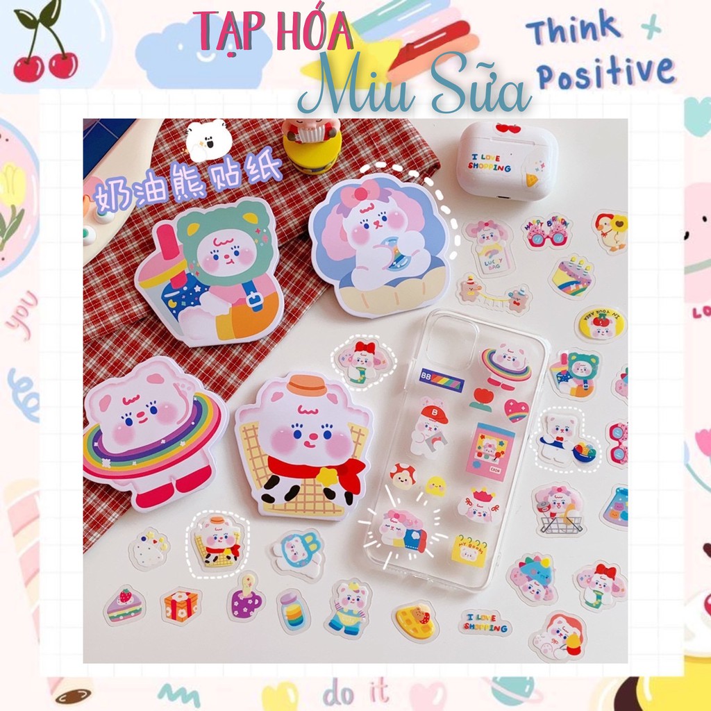 Set 48 miếng stickers dán sổ, dán trang trí phong cách Hàn Quốc - MiuSua