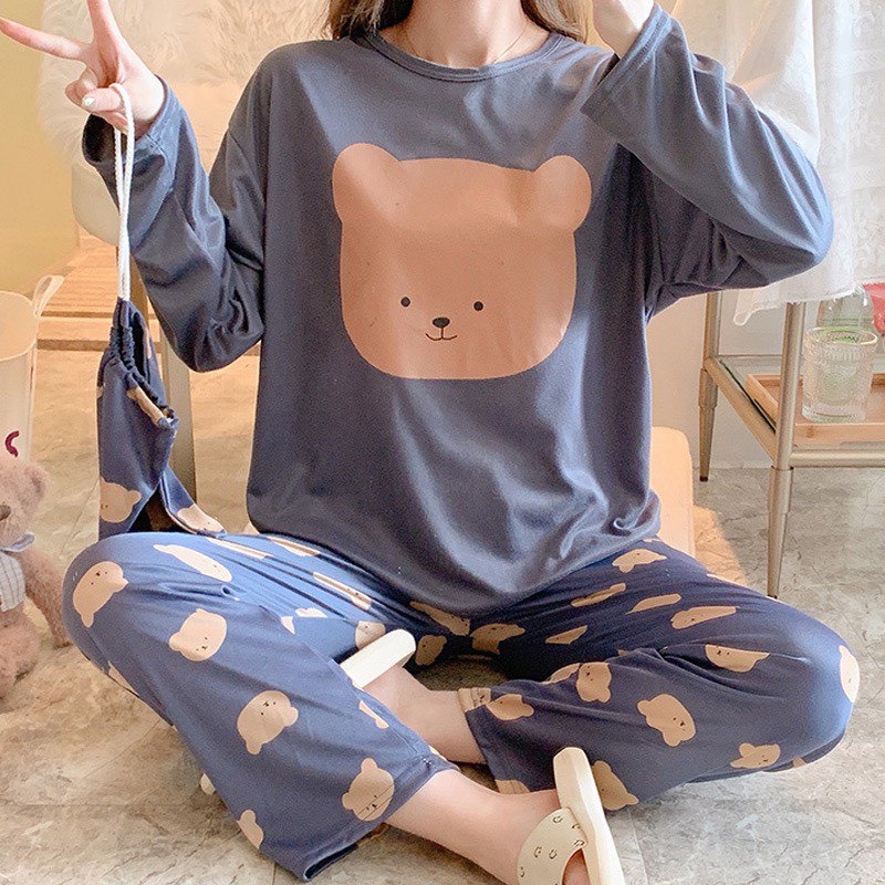 [ẢNH THẬT] ĐỒ BỘ MẶC NHÀ TAY DÀI QUẦN DÀI CỔ TRÒN - ĐỒ BỘ NGỦ - MÈO INDA HOUSE | BigBuy360 - bigbuy360.vn