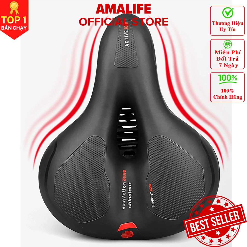 Yên xe đạp địa hình Amalife siêu êm, thông khí, chống sốc tuyệt đối phù hợp với mọi loại xe địa hình - Hàng chính hãng