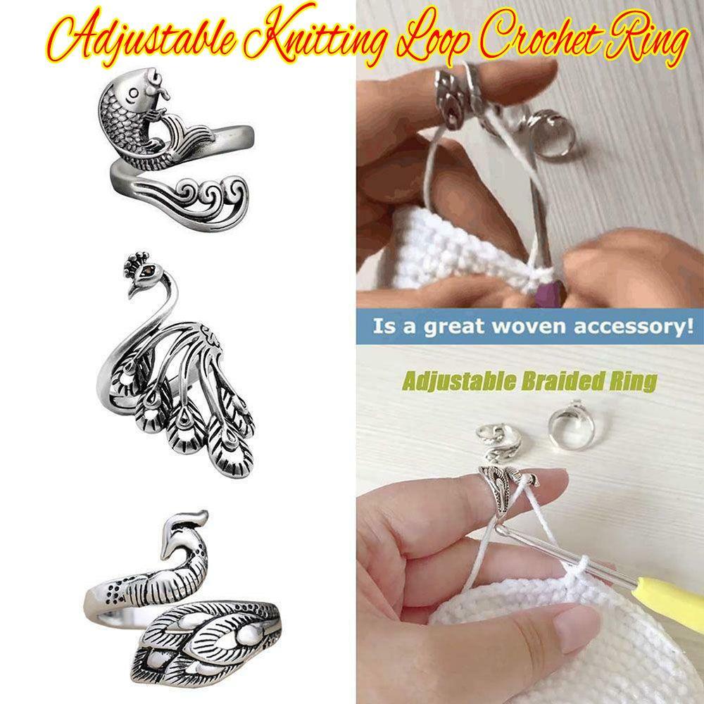 1 Nhẫn Đan Len Bằng Thép Không Gỉ Có Thể Điều Chỉnh