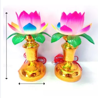 Đèn bàn thờ Phật hoa sen 15cm
