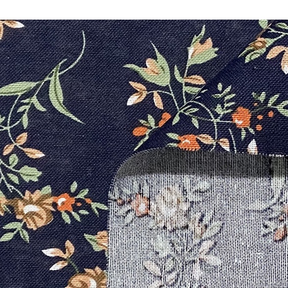 Vải linen bột họa tiết hoa lá 50x150cm may áo dài, váy đầm