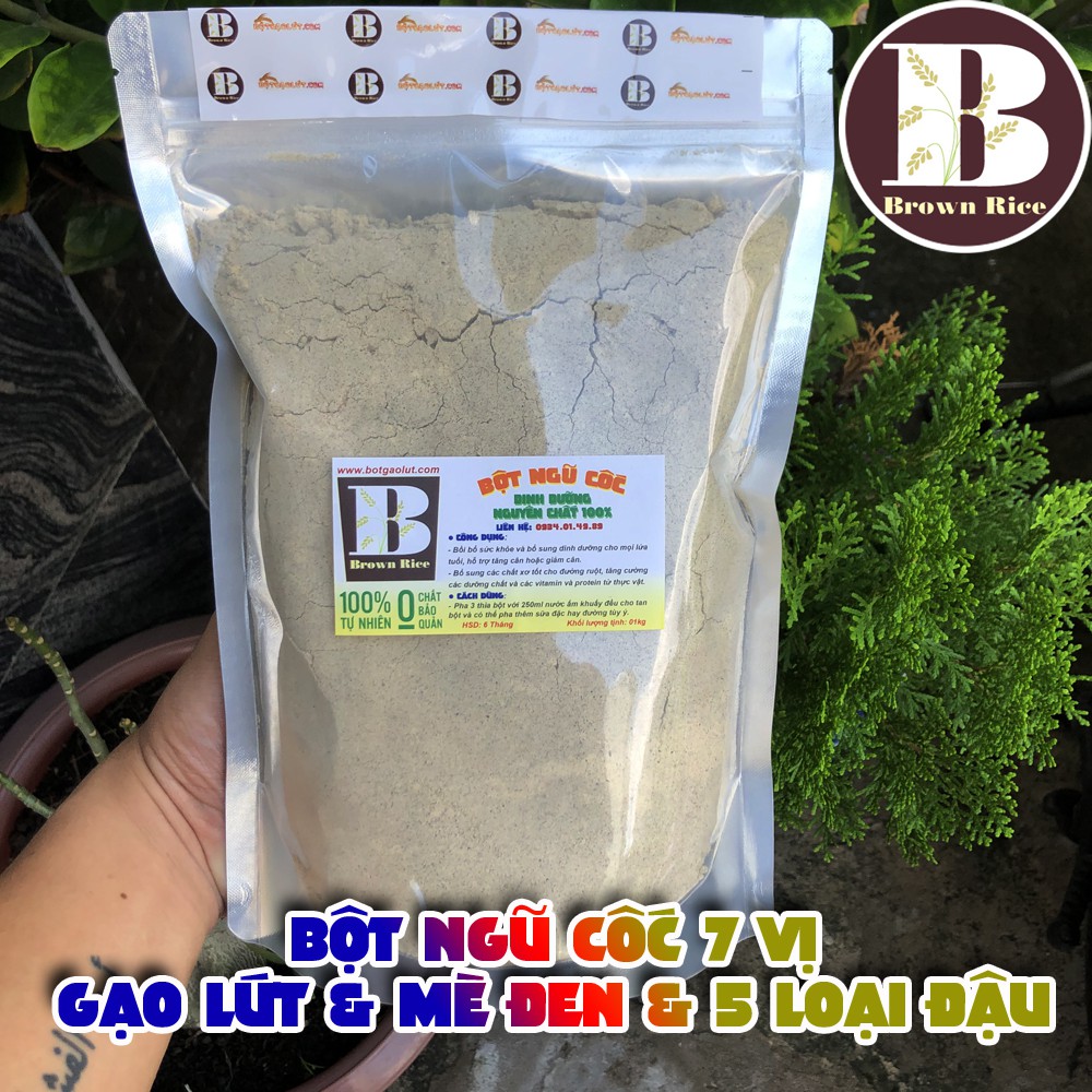 BỘT NGŨ CỐC 7 VỊ BROWN RICE 1kg ( 5 loại đậu, gạo lứt, mè đen )