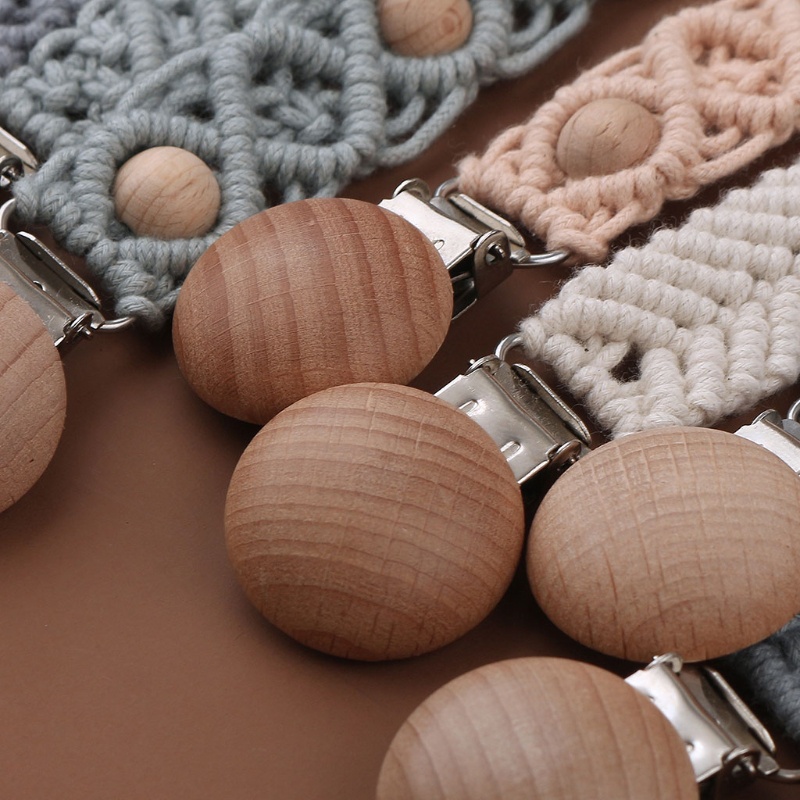 Some Kẹp Núm Ti Giả Bằng Dây Cotton Dệt Handmade Kẹp Giữ Núm Vú Giả Cho Bé Sơ Sinh
