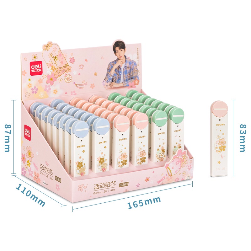 Lõi bút chì kim, hộp 20 lõi ruột bút chì kim bấm tự động ROSE196