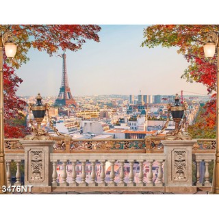 TRANH DÁN TƯỜNG 3D HÌNH ẢNH CỬA SỔ VINTAGE, CỬA SỔ NHÌN RA PHONG CẢNH,VÒM CỬA SỔ.