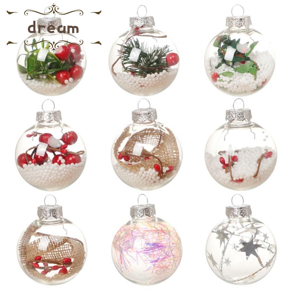 【DREAMLIFE】❤Merry Christmas❤ Xmas Ornaments❤Christmas Clear Plastic Ball Christmas Tree Balls Ornaments Xmas Hanging