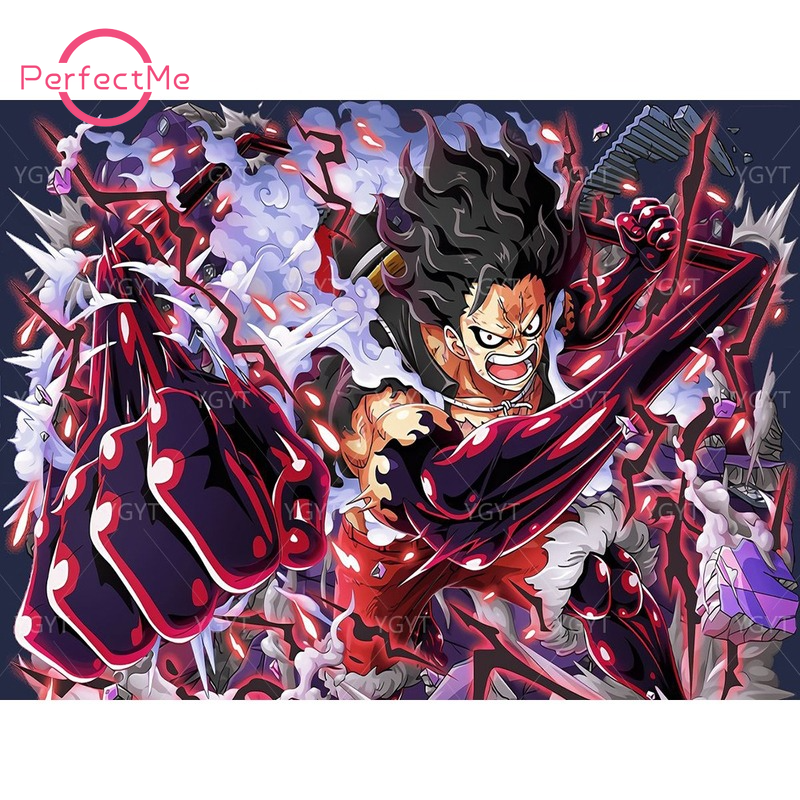 Tranh đính đá 5D tự làm hình ONE PIECE 40x30cm trang trí nhà cửa