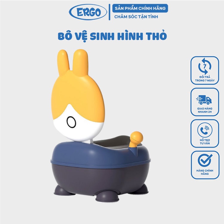 Bô vệ sinh hình thỏ dành cho bé trai và bé gái đi vệ sinh tiện lợi sạch sẽ trong nhà