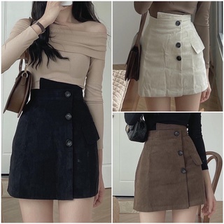 Chân váy nhung vạt lệch V12