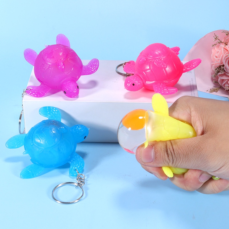 (4 MÀU) Móc Khóa Rùa Đẻ Trứng Gà Đẻ Trứng Squishy Gudetama cực đáng yêu mochi slime