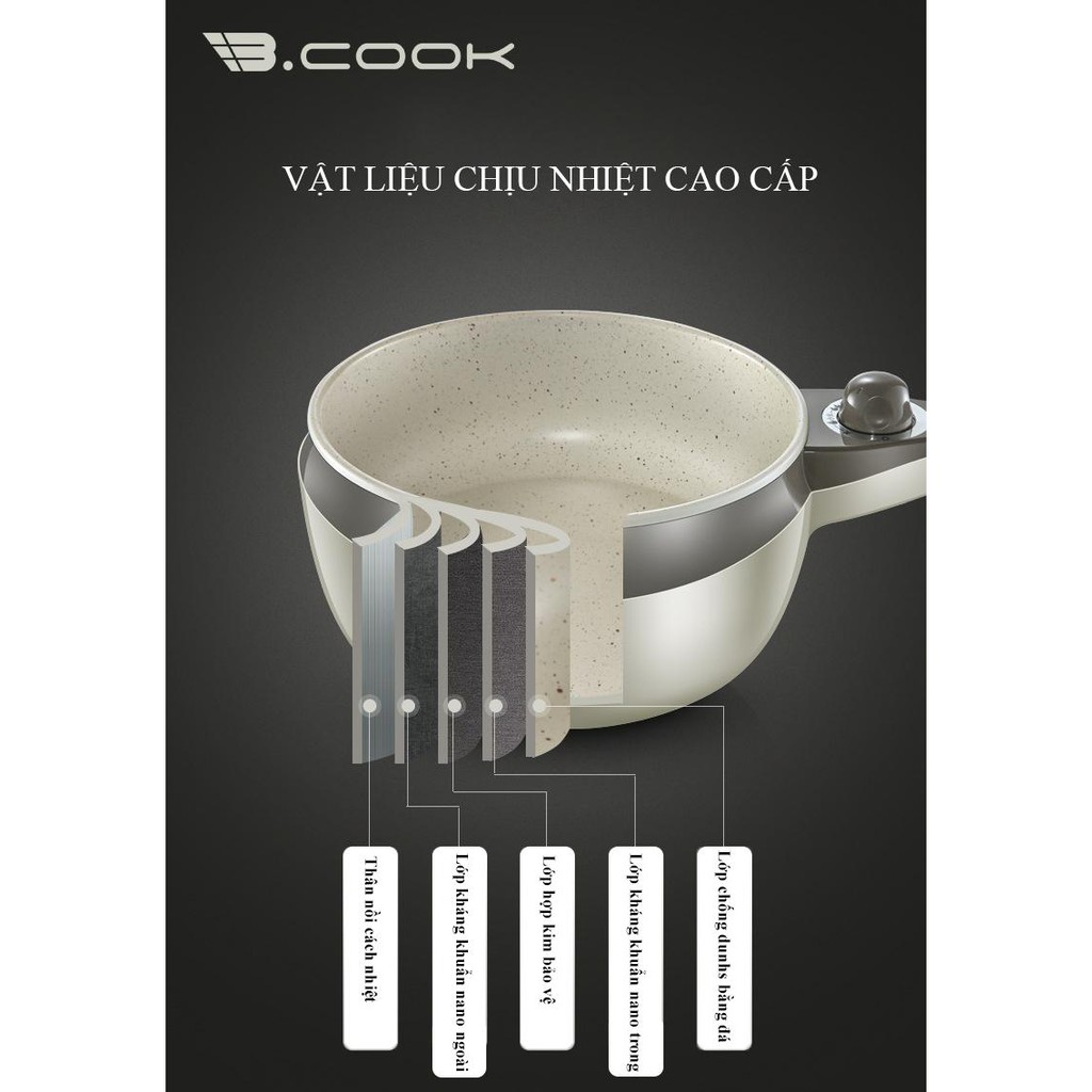 Nồi lẩu mini, nồi đa năng B.COOK - Chính hãng