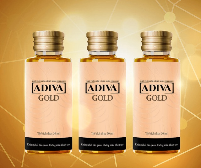 (CHÍNH HÃNG) 01 hộp GOLD ADIVA COLLAGEN THẾ HỆ MỚI (14 lọ/ hộp)