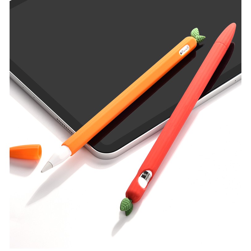 Vỏ Bảo Vệ Bút Cảm Ứng Chất Liệu Silicon Mềm Hình Rau Quả Dễ Thương Cho Apple Pencil 2 1