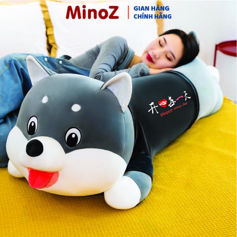 Gấu Bông To Khổng Lồ Giá Rẻ Cute Husky Black Love MINO STORE TH89