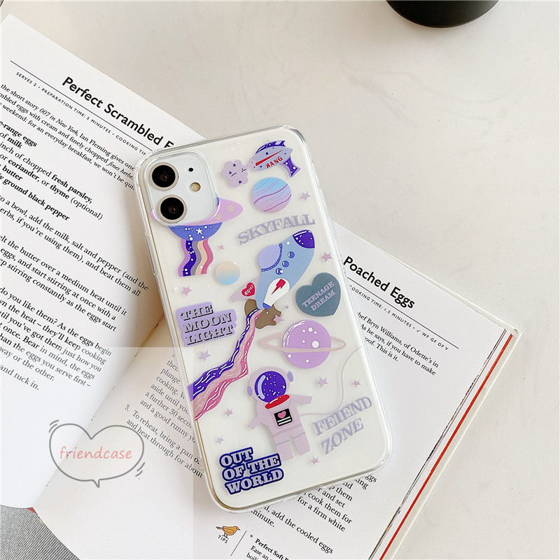 Oppo A5 A9 2020 Reno 5F A54 A31 A12 A91 A92 A52 Reno3 A37 A71 A3S A5S A7 A1K F9 F9Pro F11 Reno2F F7 F5 F1S A83 Label Space Airplane Soft Case