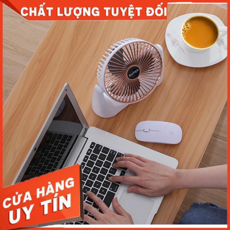 💔Sạc Tích Điện💔 Quạt Để Bàn Sạc Tích Điện Super Fan, 3 Chế Độ Mát, Để Bàn Làm Việc, Ô Tô... Bảo Hành 12 Tháng