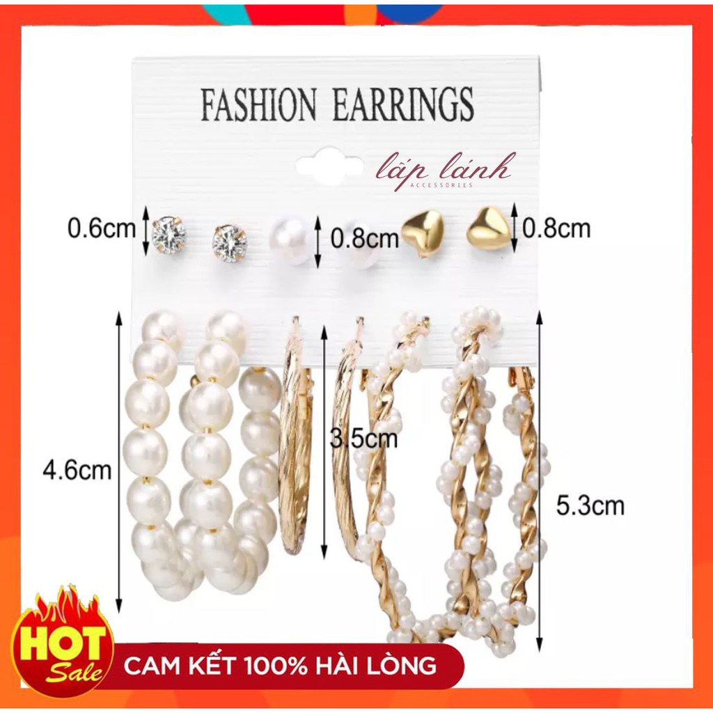 [HOT] BÔNG TAI SET 6 CÁI ĐÍNH PHONG CÁCH CHÂU ÂU CÁ TÍNH THỜI TRANG NỔI BẬT 214BT001