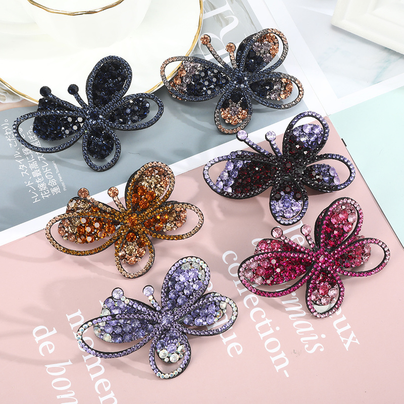 BUTTERFLY Kẹp Tóc Hình Con Bướm Đính Đá Phong Cách Hàn Quốc