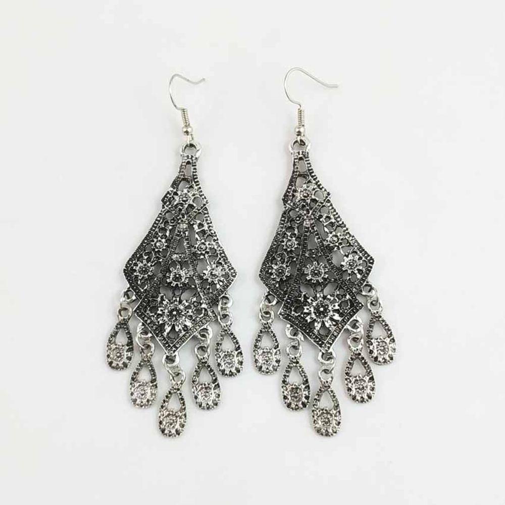 Bông Tai Dáng Dài Phối Tua Rua Phong Cách Bohemian Thời Trang Cho Nữ