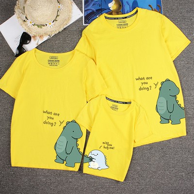 Áo thun gia đinh-áo cặp đôi-chất cotton đẹp mẫu khung long HOT