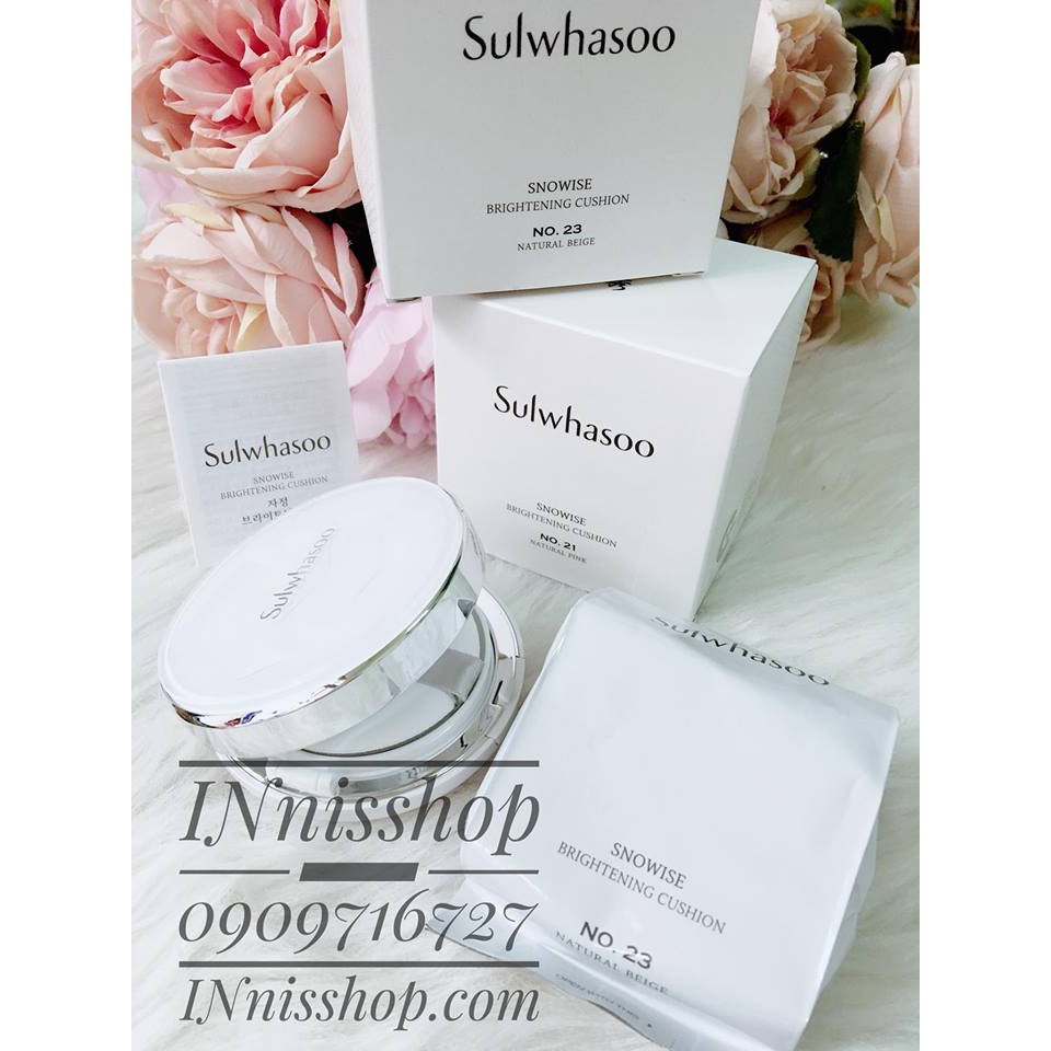Phấn nước trang điểm dưỡng trắng và kiềm dầu Sulwhasoo Snowise Brightening Cushion SPF50+ PA+++ (Kèm lõi thay thế) 14gx2 | BigBuy360 - bigbuy360.vn