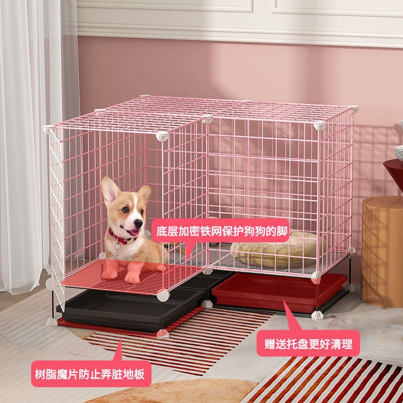 Chuồng chó cho chó nhỏ, trong nhà hàng rào chó nhỏ với nhà vệ sinh, hàng rào ngăn cách thú cưng Corgi bichon cũi