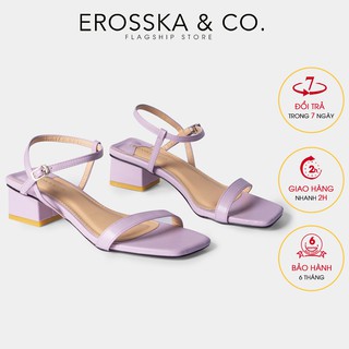 [Mã WABRWS giảm 15% đơn 150K] Sandal Erosska thời trang kiểu dáng Hàn Quốc phối màu pastel đế cao 5cm màu tím _ EB021