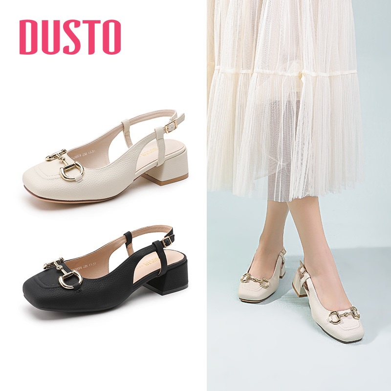 Giày cao gót slingback Dusto mũi vuông, gót 4cm