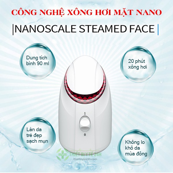 Máy Xông Hơi Mặt - Máy Xông Hơi Mặt Phủ Sương Ion Nano Tích Hợp Đèn UV Cao Cấp - Giãn Nở Lỗ Chân Lông, Làm Sạch Bụi Bẩn