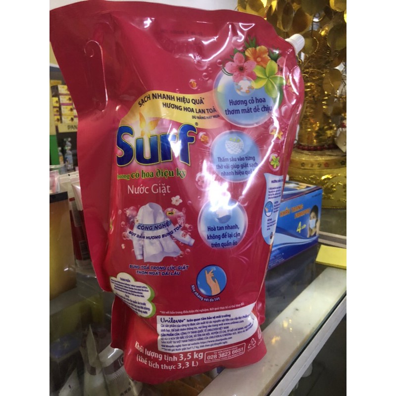 Nước giặt surf cỏ hoa diệu kỳ túi 3,5kg