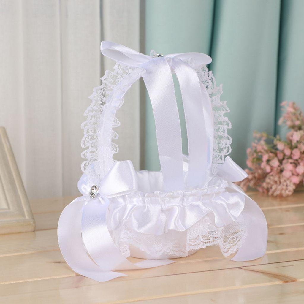1 Giỏ Hoa NICKOLAS Mini Màu Trắng Lãng Mạn Trang Trí Tiệc Cưới