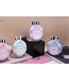 Gương tròn cầm tay mini tai thỏ nhỏ gọn xinh xắn không kém cute