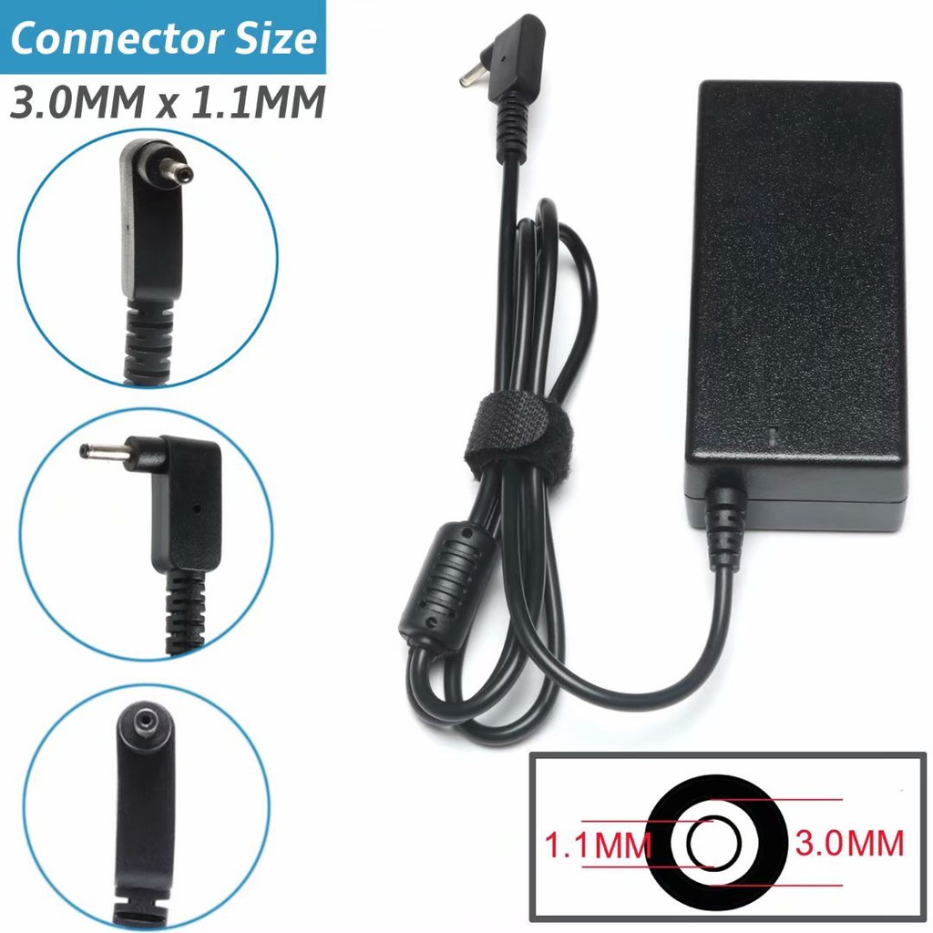 (ADAPTER) SẠC LAPTOP ACER 19V-3.42A (Đầu nhỏ) (65W) kích thước đầu ghim (3.0 x 1.1 mm) dành cho V3-331 V3-371 V3-372