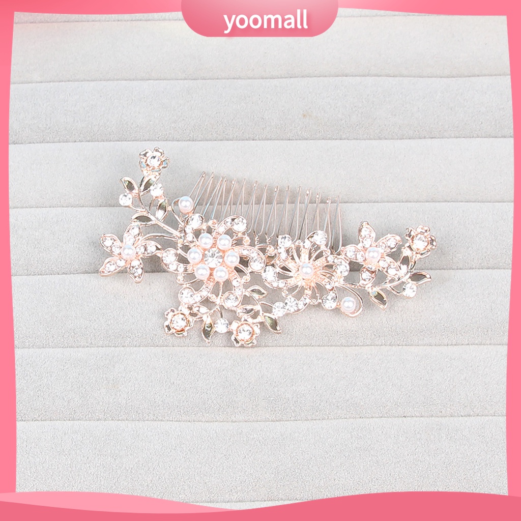 Yomall♡ Lược Cài Tóc Đính Ngọc Trai Giả Thiết Kế Đơn Giản Thời Trang