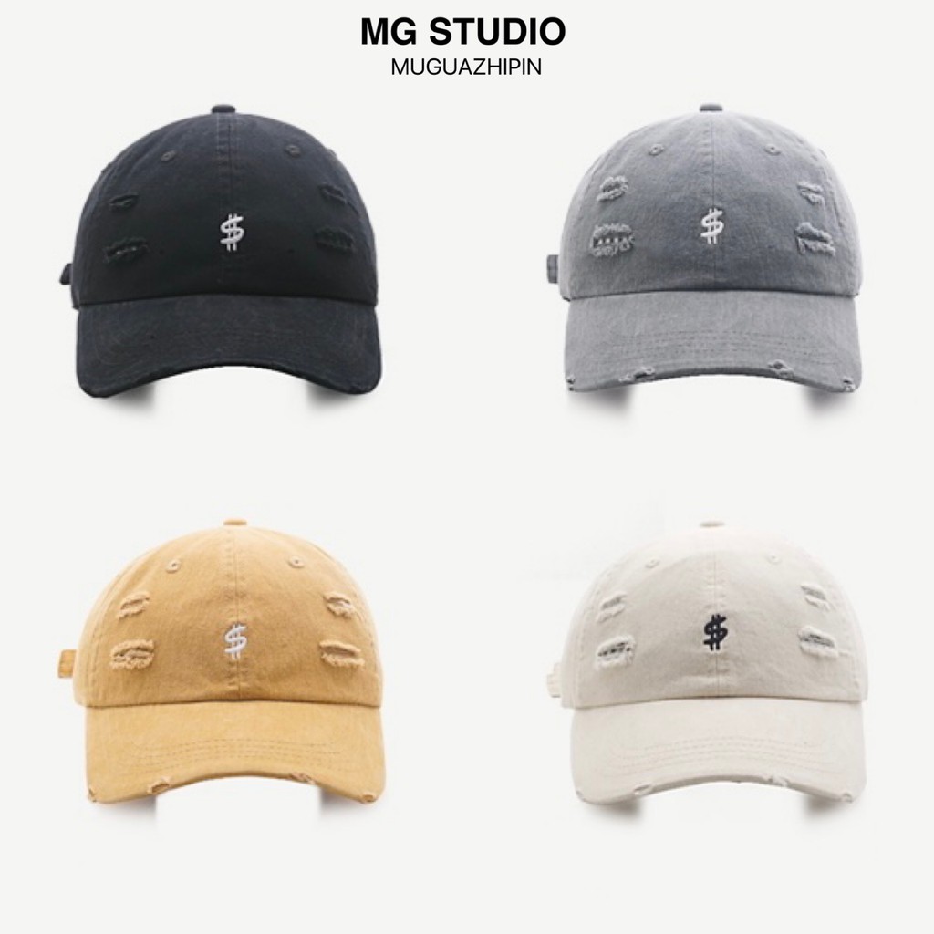 Mũ Bóng Chày Mg Studio Thêu Họa Tiết Ký Tự Đô La Độc Đáo