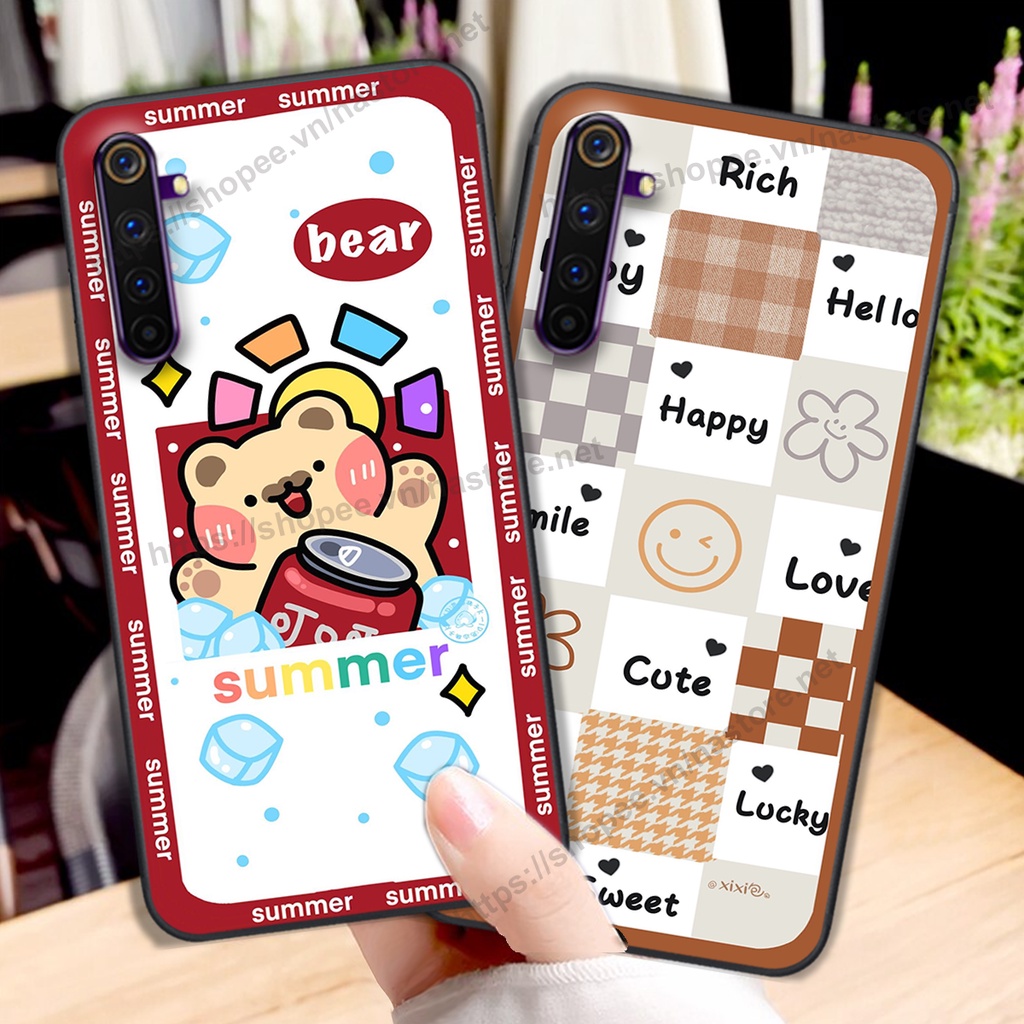 Ốp lưng Realme 6 / Realme 6 Pro trái tim hình gấu cute cá tính, giá rẻ, cực bền