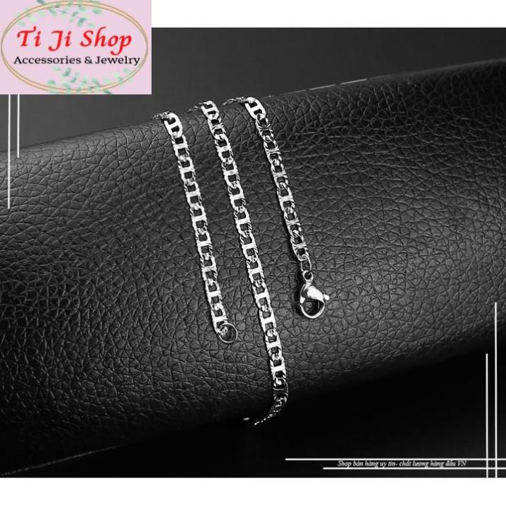 Dây chuyền inox 5mm chạm chiếu lấp lánh đẹp, không đen, chuẩn thời trang - Phù hợp cho cả nam và nữ