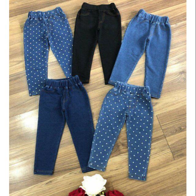Sỉ lố quần jean chất da cá xuất dư cho bé