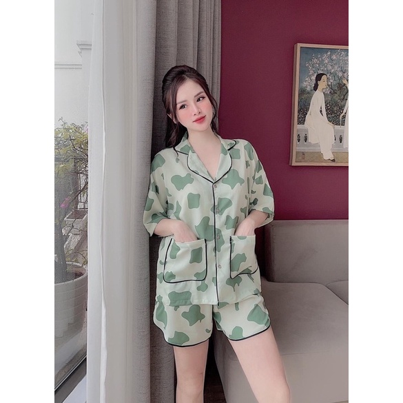 [Mẫu Đẹp]Pyjama Đồ Bộ cánh dơi Đùi 2 túi Bigsize 40-100kg Diện cực Đẹp Chất Lụa Nhật mát Cao Cấp