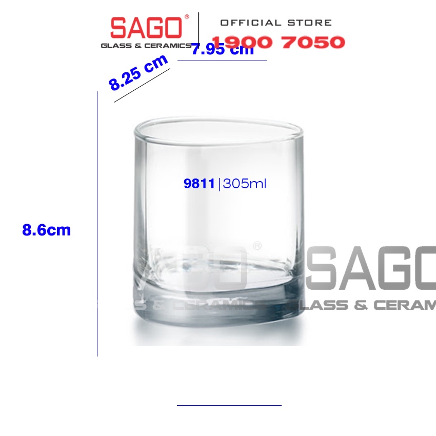 Ly Thủy Tinh Ocean Trinity Rock 305ml | Ocean B19811 , Thủy Tinh Cao Cấp, Nhập Khẩu Thái Lan