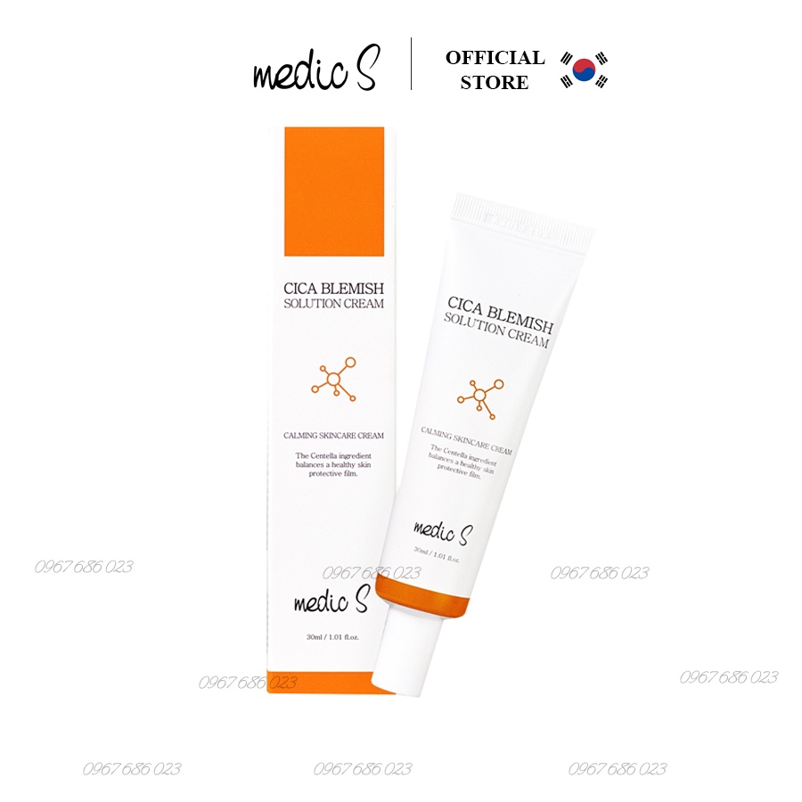 Kem phục hồi, khóa ẩm, làm dịu da Medic S _ Cica blemish solution cream