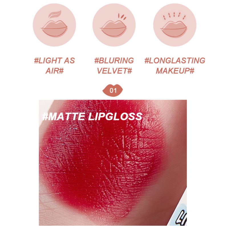 [Hàng mới về] Son kem Kiss Beauty tông nhung lì dưỡng ẩm lâu trôi