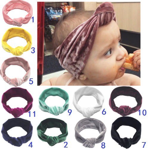 Băng đô turban thắt nút cho bé gái