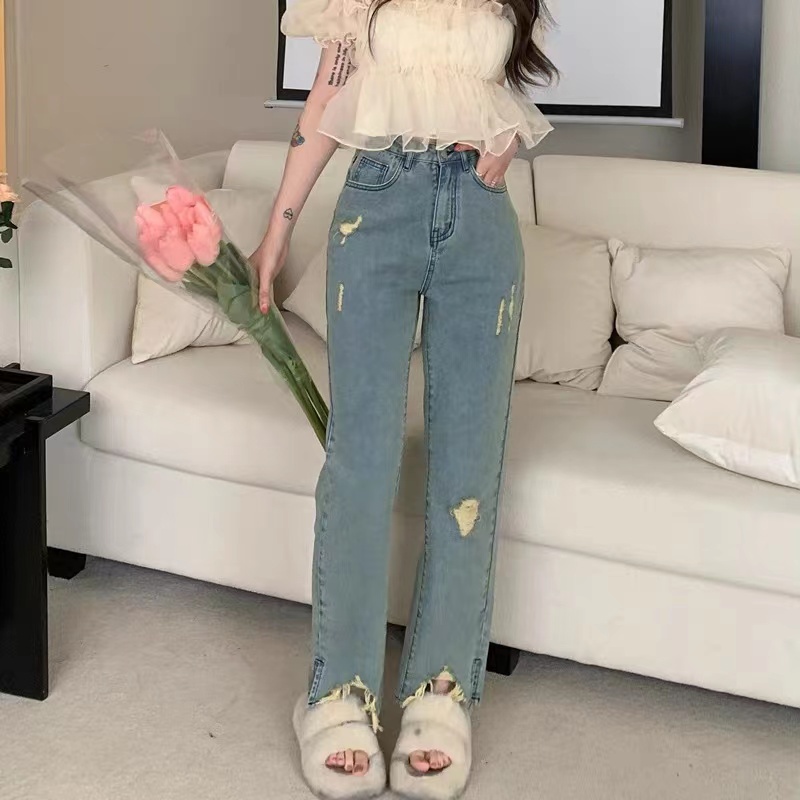 Quần jean SUXI lưng cao màu sắc đơn giản dễ phối đồ cho nữ