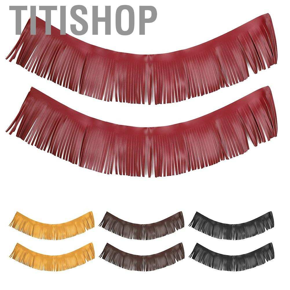 Titishop Fringe for motorcycle bag  2 pieces Retro pedal saddle Artificial leather handcrafted